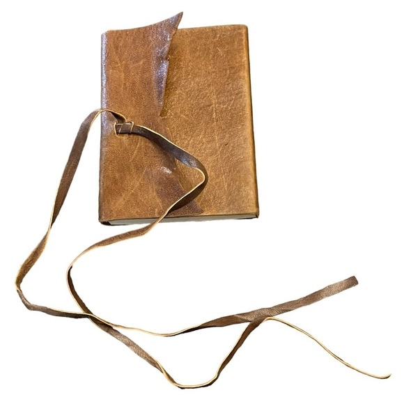 SMALL Handmade Leather Bound Booklet Journal Tablet - Picture 4 of 13